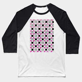 Pink and black pattern drawing art Baseball T-Shirt